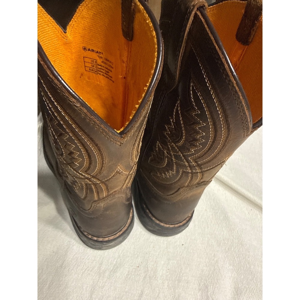 Ariat Kids Sport Western Boots Distressed Brown Leather Square Toe 10042412 US 3 - Picture 9 of 14